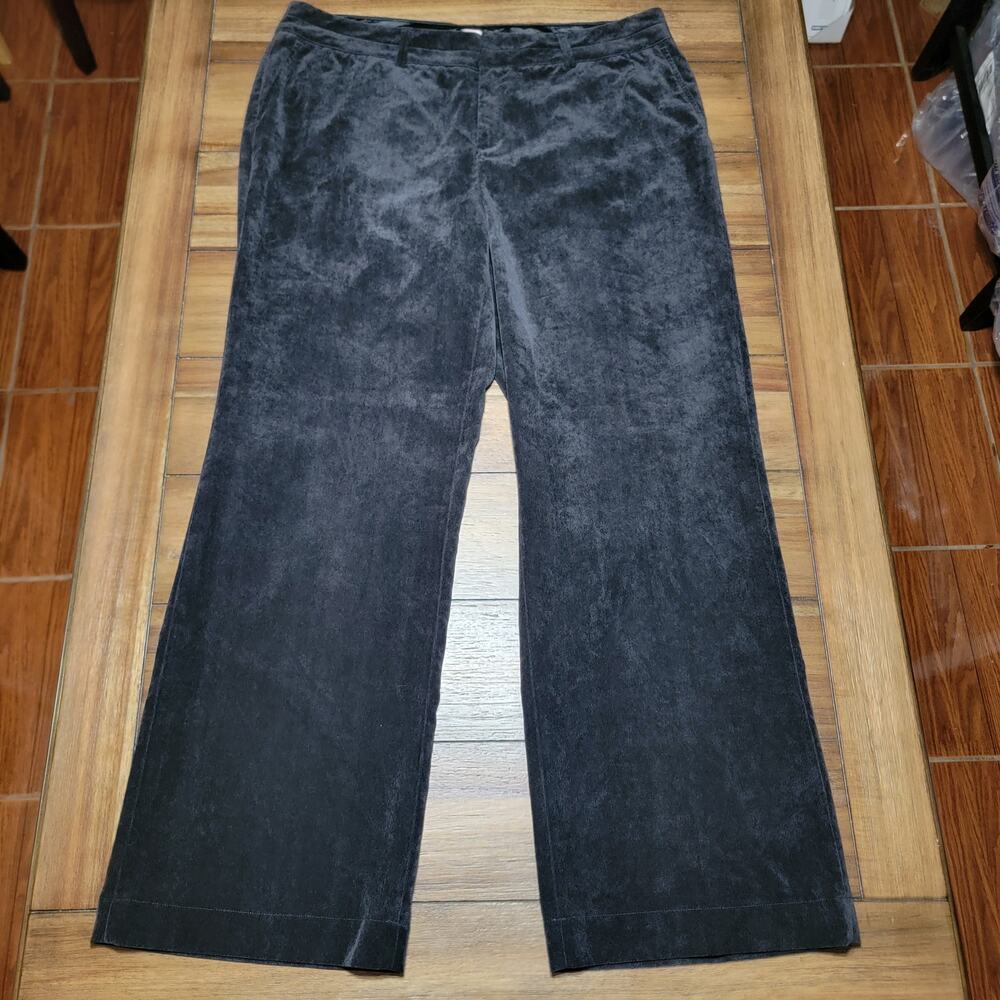 Coldwater Creek Black Corduroy Pants w/ Faux Back Pockets - Size W18